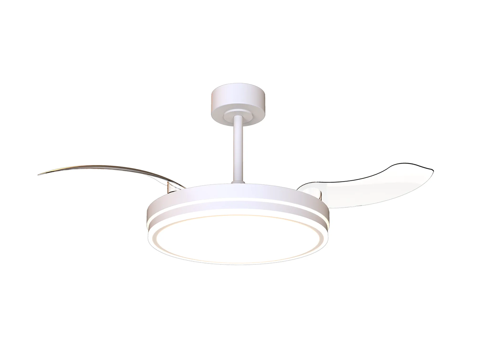 M9666  Luna 49cm 36W LED Dimmable Ceiling Light With Built-In 28W DC Fan, 3000-5000K Remote Control, 5710lm, White, 5yrs Warranty